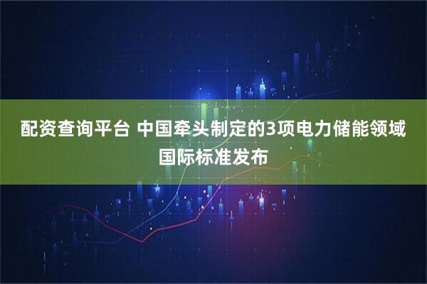 配资查询平台 中国牵头制定的3项电力储能领域国际标准发布
